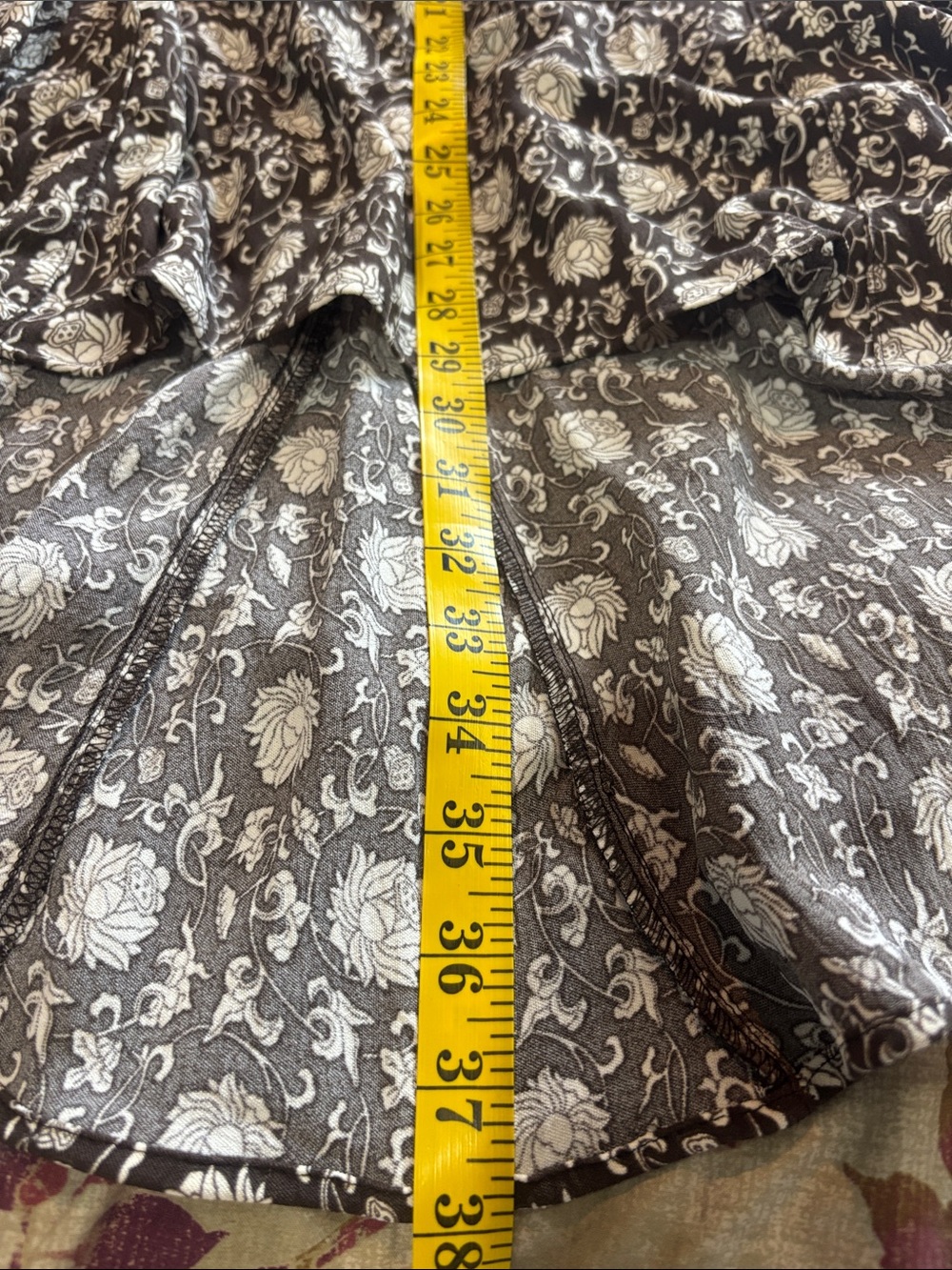 Max Studio Brown Maxi Skirt with Cream Floral Print - Picture 11 of 14